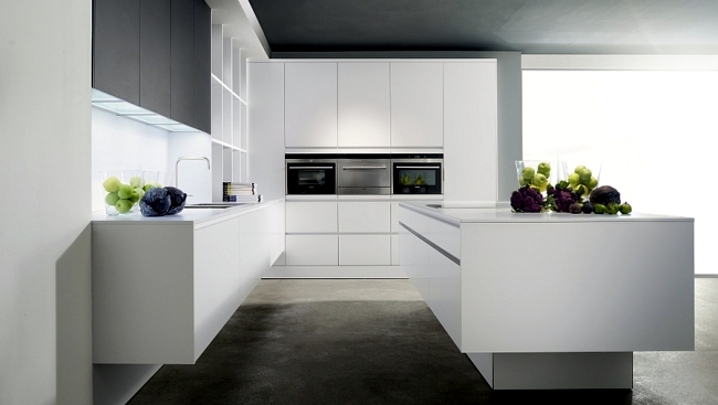 modern minimalist kitchen showroom